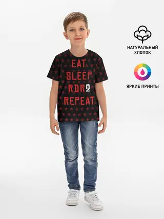 Детская базовая футболка / Eat Sleep RDR2 Repeat