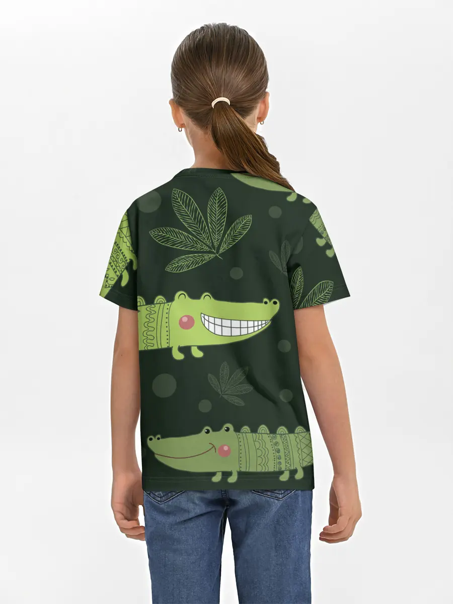 Детская базовая футболка / Милый крокодил