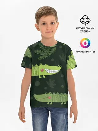 Детская базовая футболка / Милый крокодил