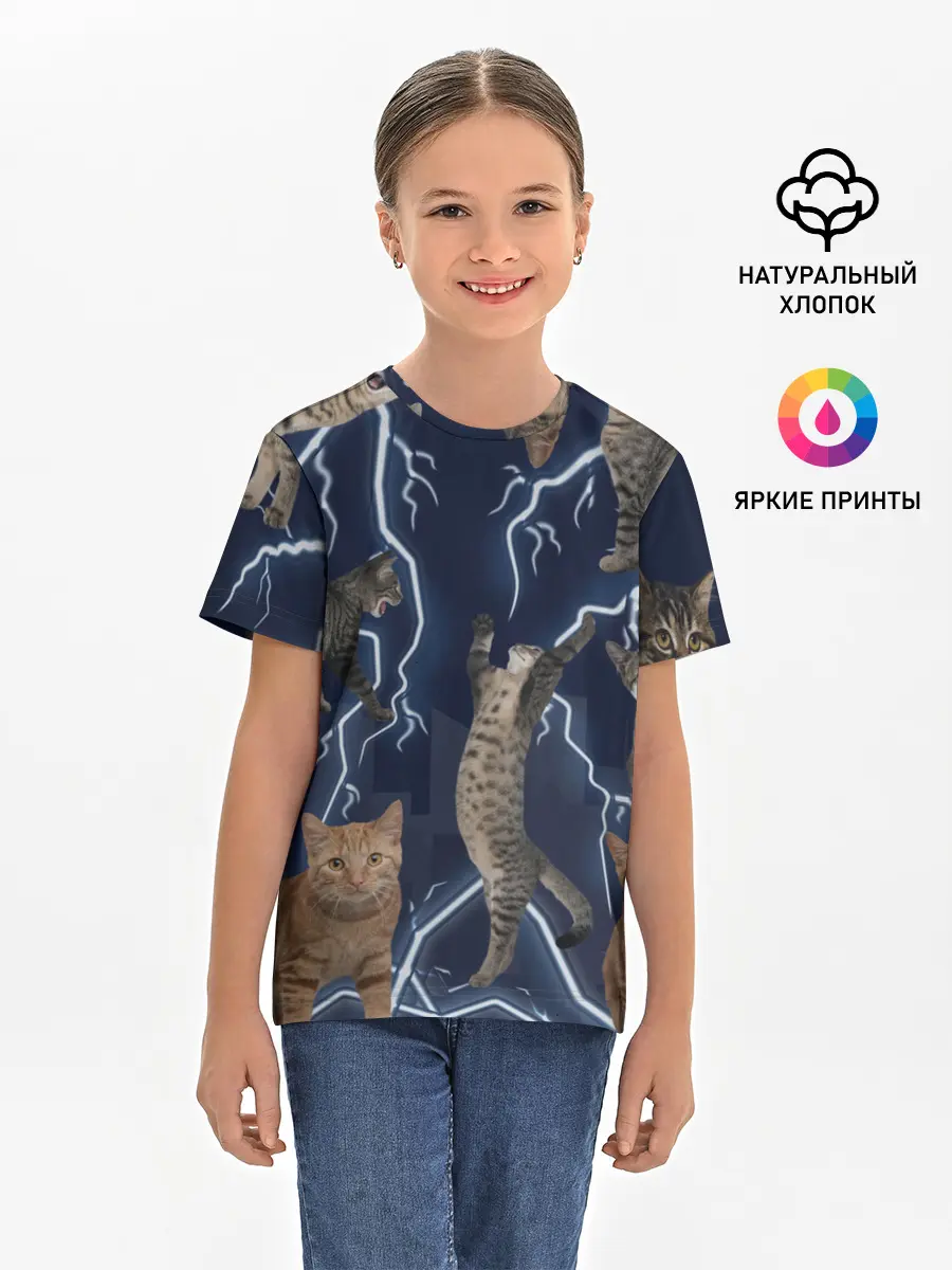 Детская базовая футболка / Коты