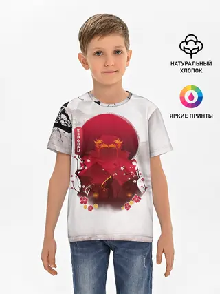 Детская базовая футболка / Кенджиро Ренгоку Kimetsu no Yaiba