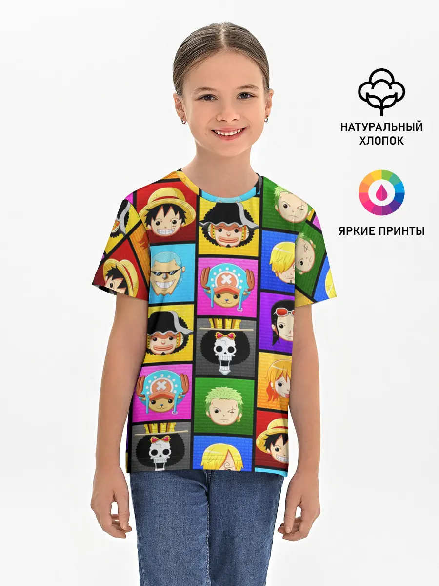 Детская базовая футболка / ONE PIECE / ВАН ПИС / ГЕРОИ