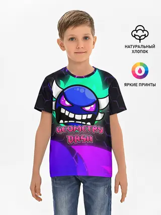 Детская базовая футболка / Geometry Dash