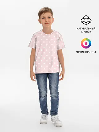 Детская базовая футболка / мелкий горох