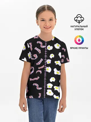 Детская базовая футболка / Яичница с беконом