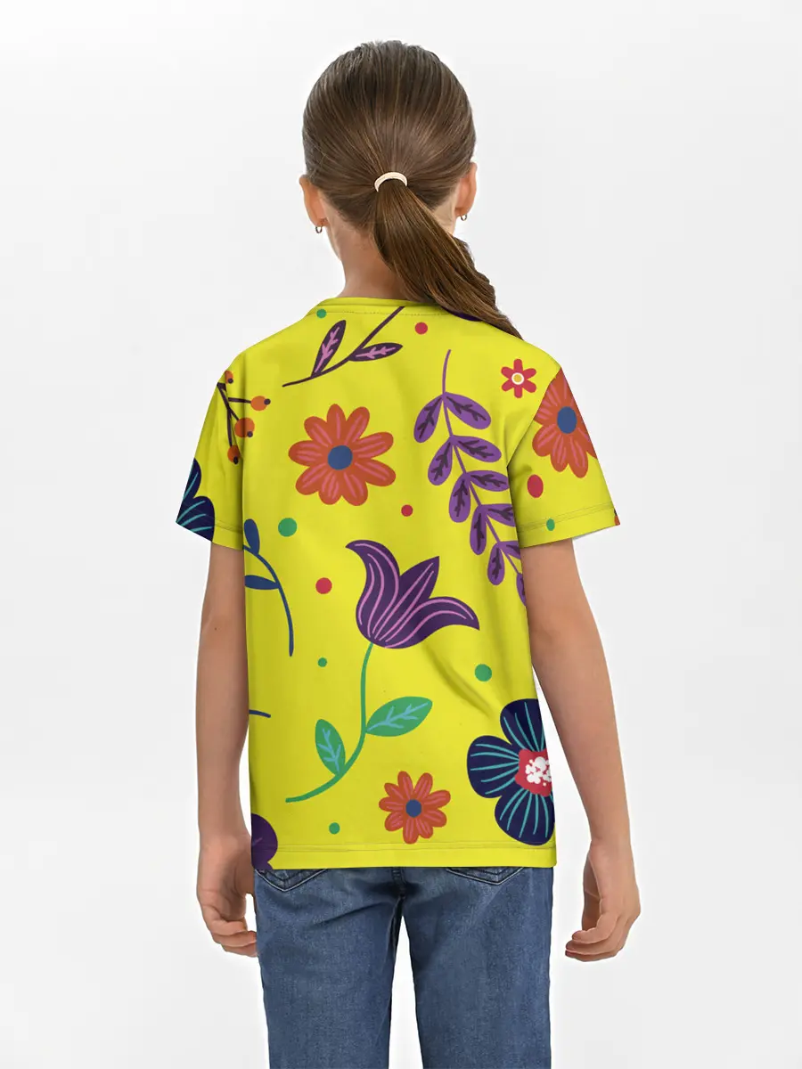 Детская базовая футболка / Цветочный микс