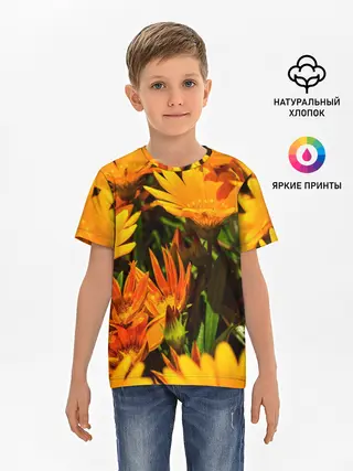 Детская базовая футболка / Желтый цвет весны