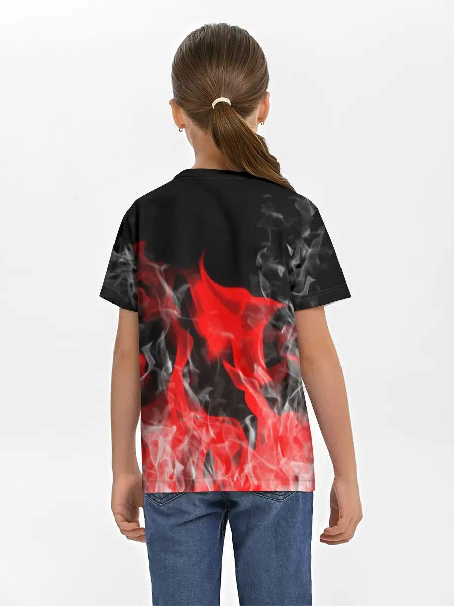 Детская базовая футболка / Чёрный клевер: Пламя.