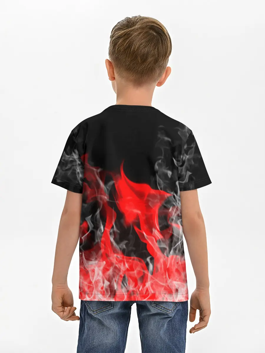 Детская базовая футболка / Чёрный клевер: Пламя.