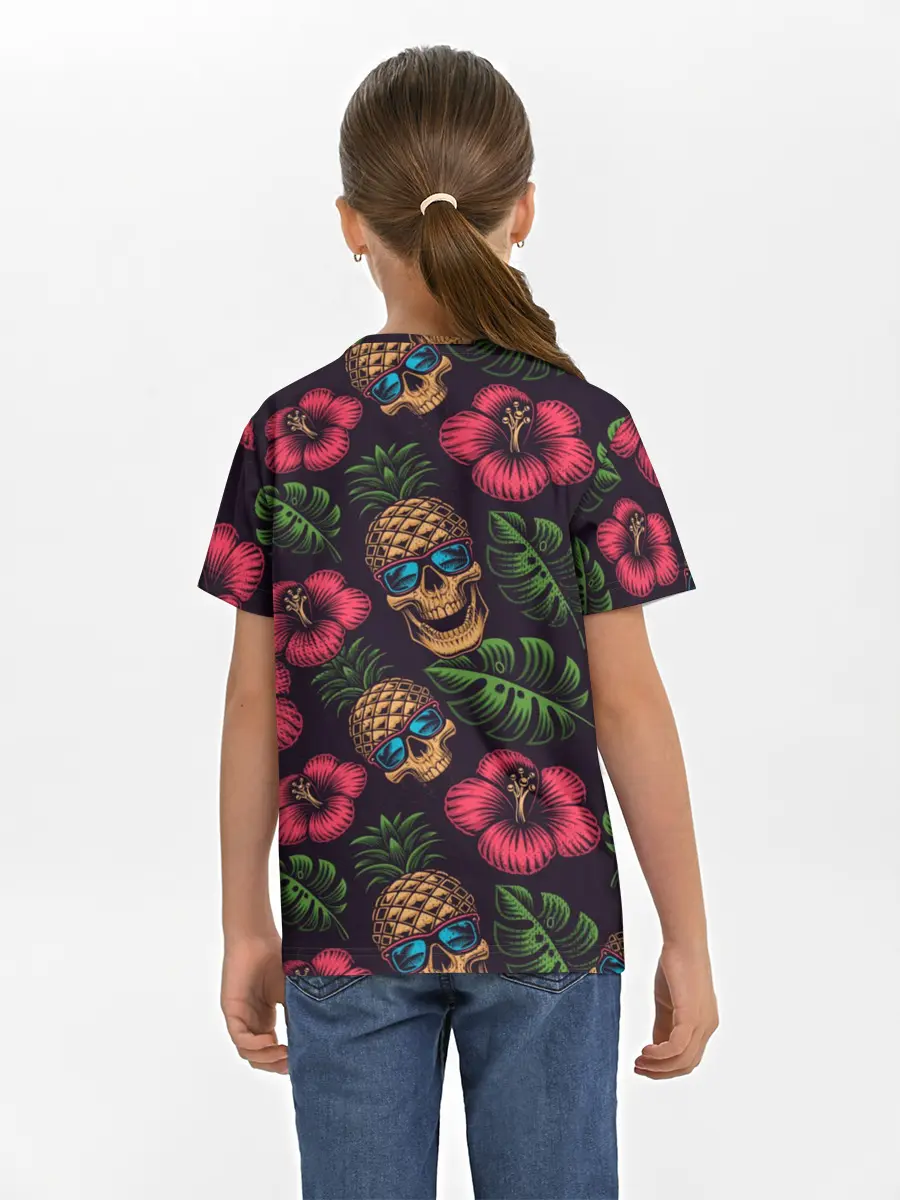 Детская базовая футболка / Ананасовый череп