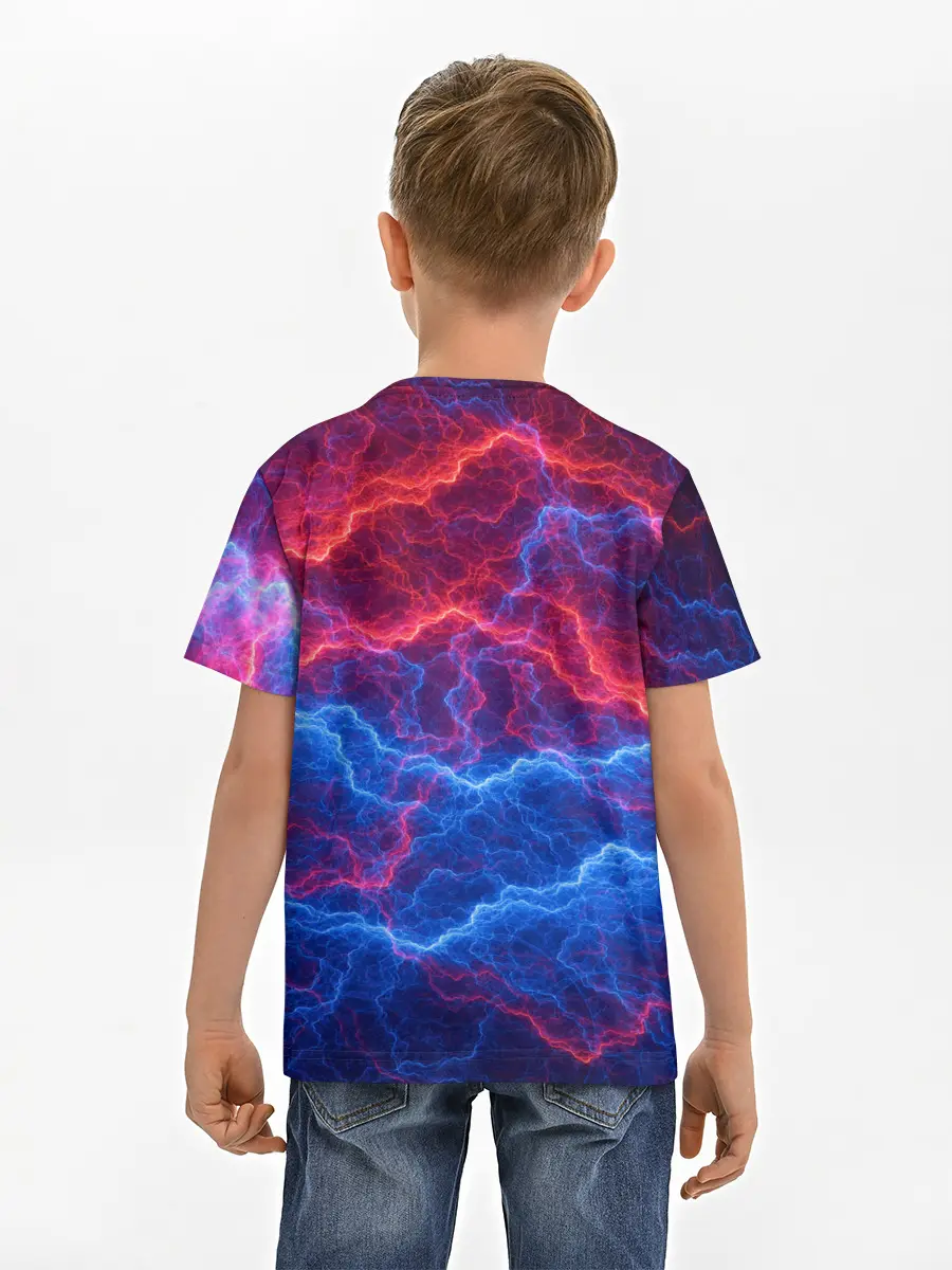 Детская базовая футболка / Молнии: Огонь и лед