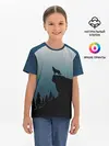Детская базовая футболка / ВОЛК И ЛУНА 3D