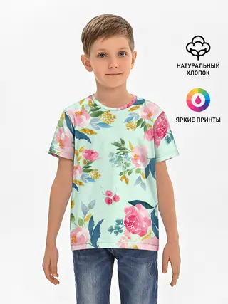 Детская базовая футболка / Цветы