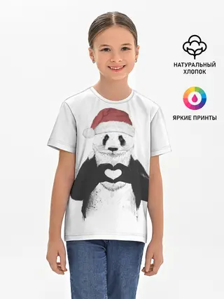 Детская базовая футболка / Панда Клаус