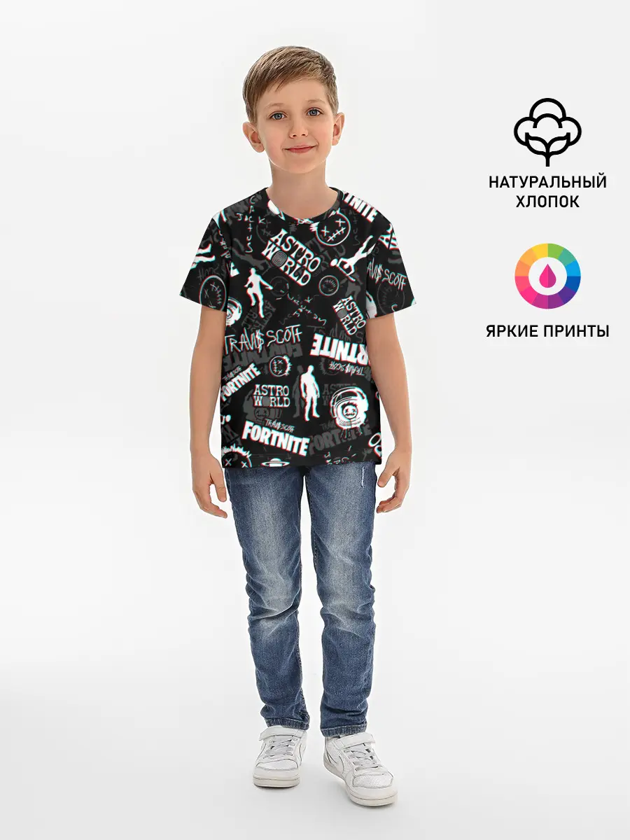 Детская базовая футболка / TRAVIS SCOTT+FORTNITE