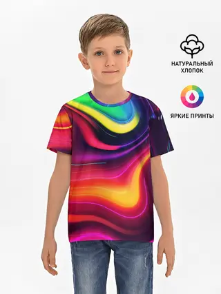 Детская базовая футболка / Неоновые пятна