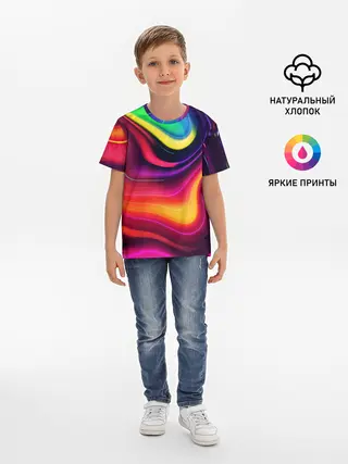 Детская базовая футболка / Неоновые пятна
