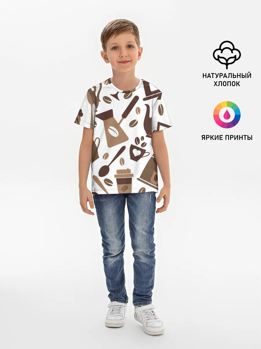 Детская базовая футболка / coffee