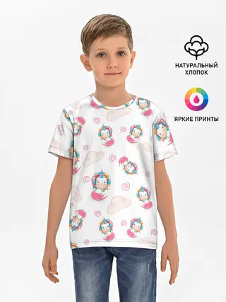 Детская базовая футболка / Радужные Единороги