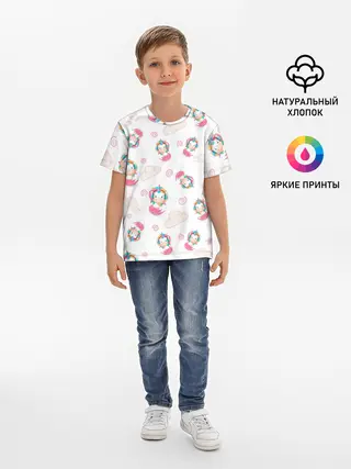 Детская базовая футболка / Радужные Единороги
