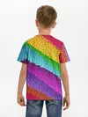 Детская базовая футболка / Яркая мозаика радуга диагональ