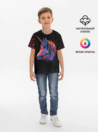 Детская базовая футболка / ЕДИНОРОГ | UNICORN RAINBOW