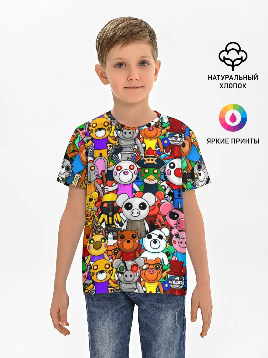 Детская базовая футболка / ROBLOX PIGGY