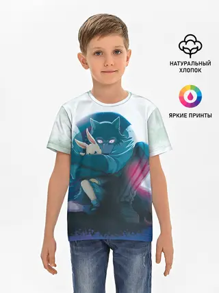 Детская базовая футболка / Легоси Хару крупный принт