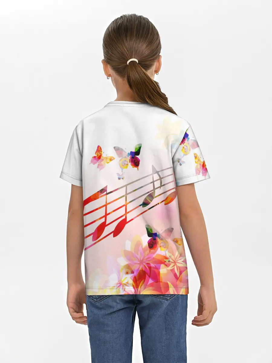 Детская базовая футболка / Ноты весна