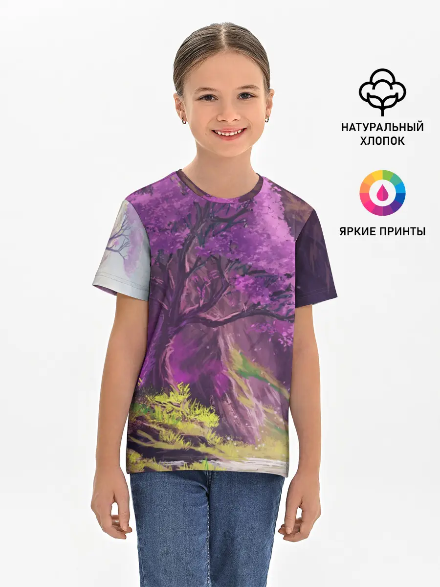 Детская базовая футболка / ДЕРЕВО САКУРЫ