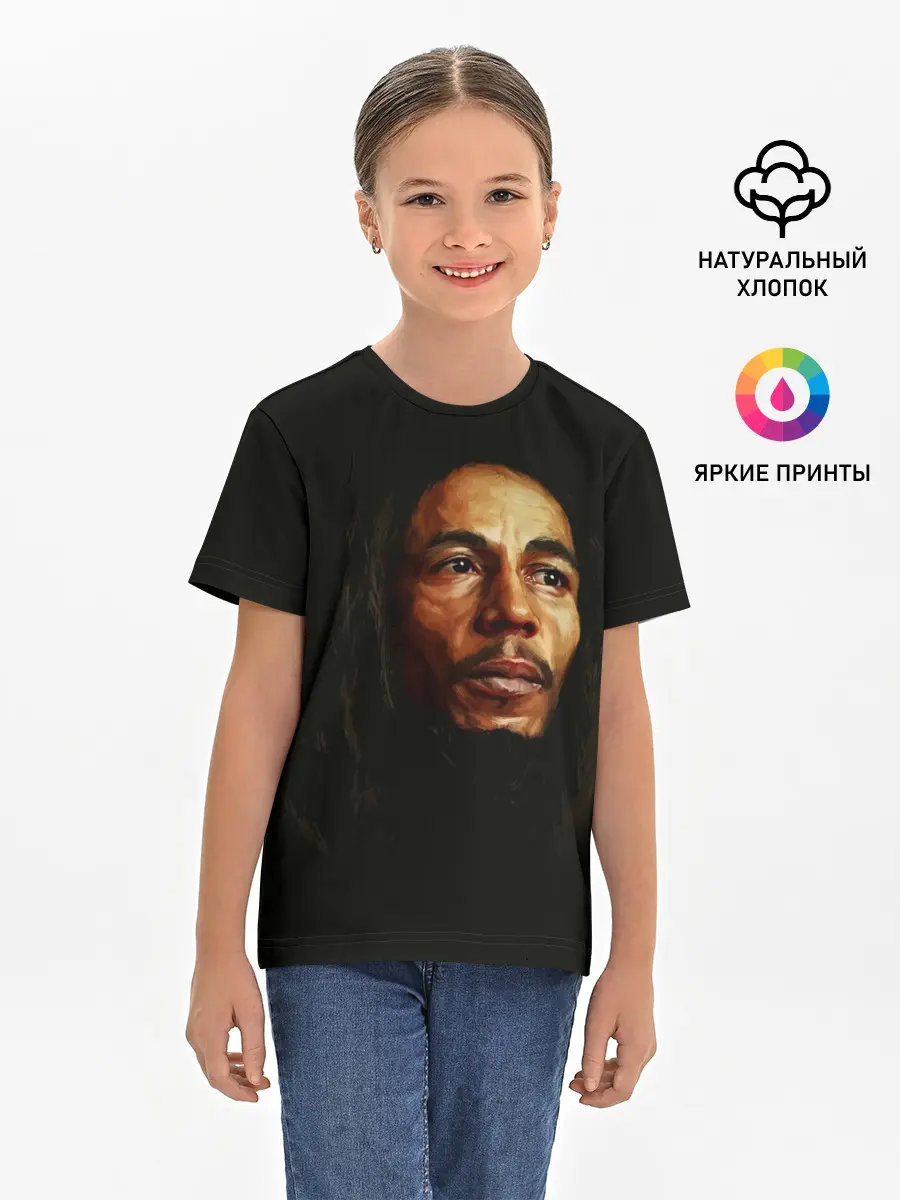 Детская базовая футболка / Bob Marley Art