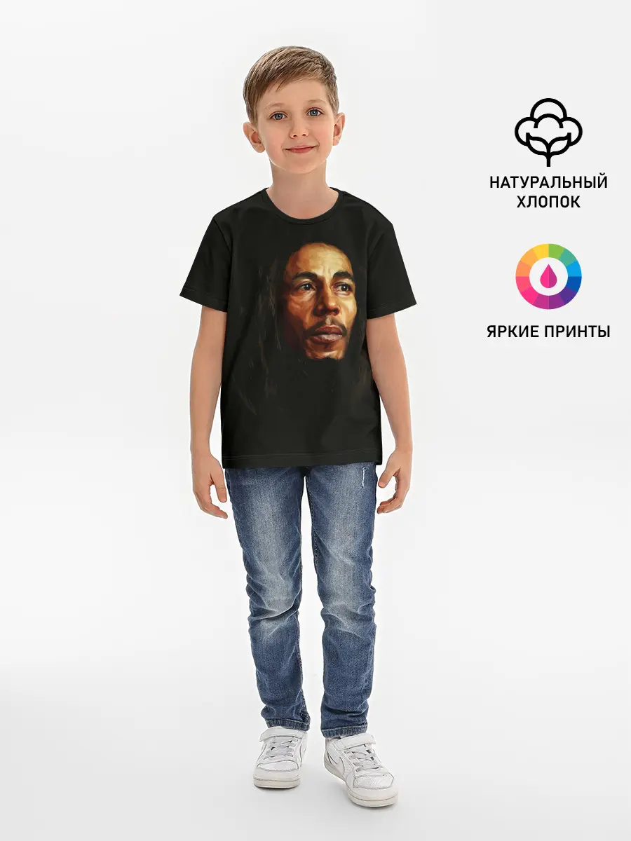 Детская базовая футболка / Bob Marley Art