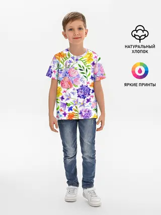 Детская базовая футболка / Весенняя пора | Акварель