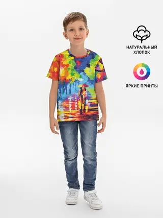 Детская базовая футболка / Осенний бульвар