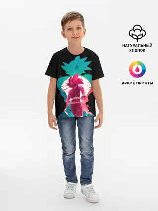 Детская базовая футболка / Сон Гоку розовый