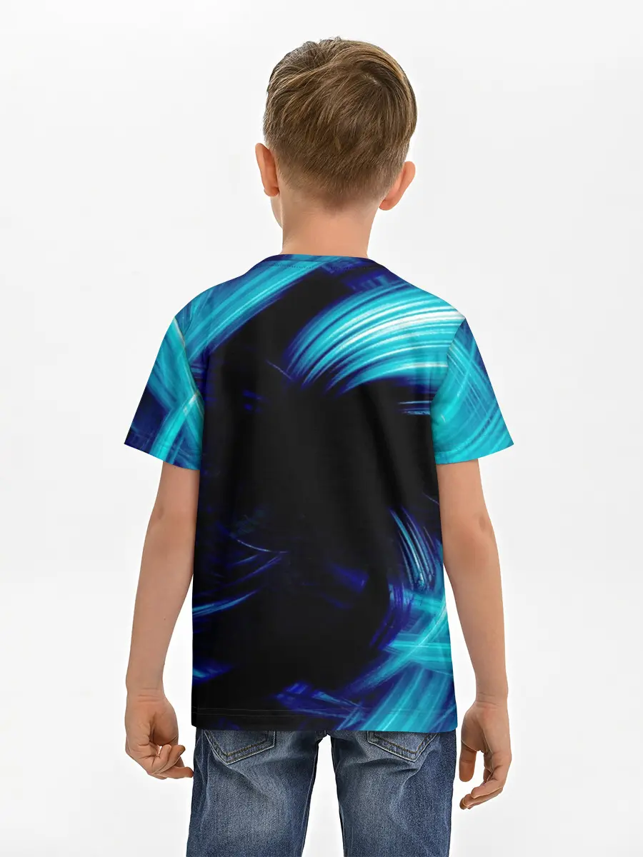 Детская базовая футболка / Неоновый вихрь