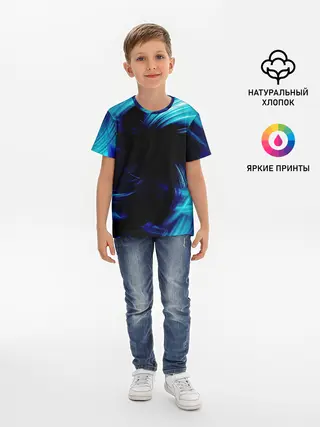 Детская базовая футболка / Неоновый вихрь
