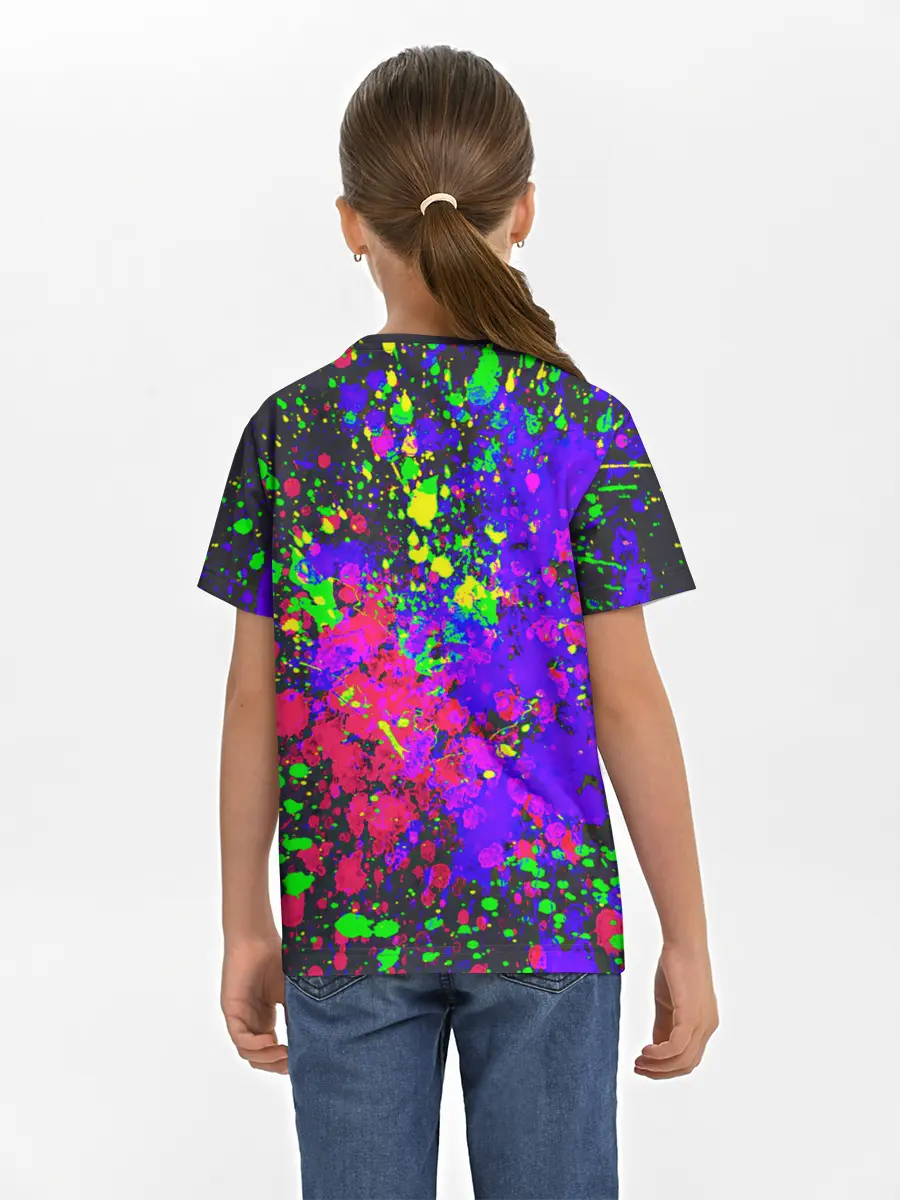 Детская базовая футболка / КИСЛОТНЫЕ БРЫЗГИ