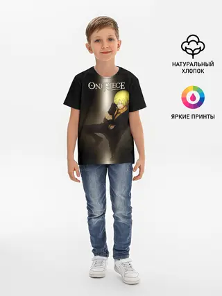 Детская базовая футболка / Винсмок Санджи | One Piece. Большой куш