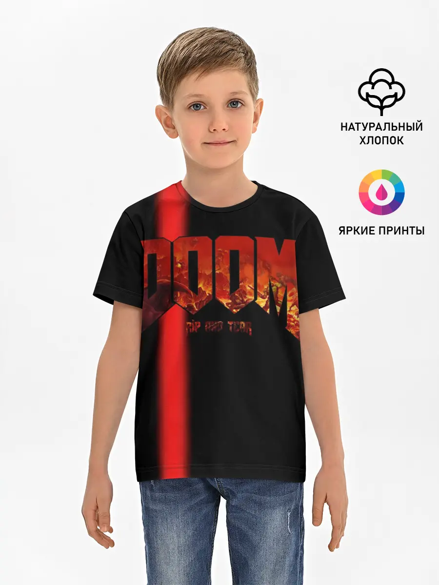 Детская базовая футболка / Doom | Rip and Tear