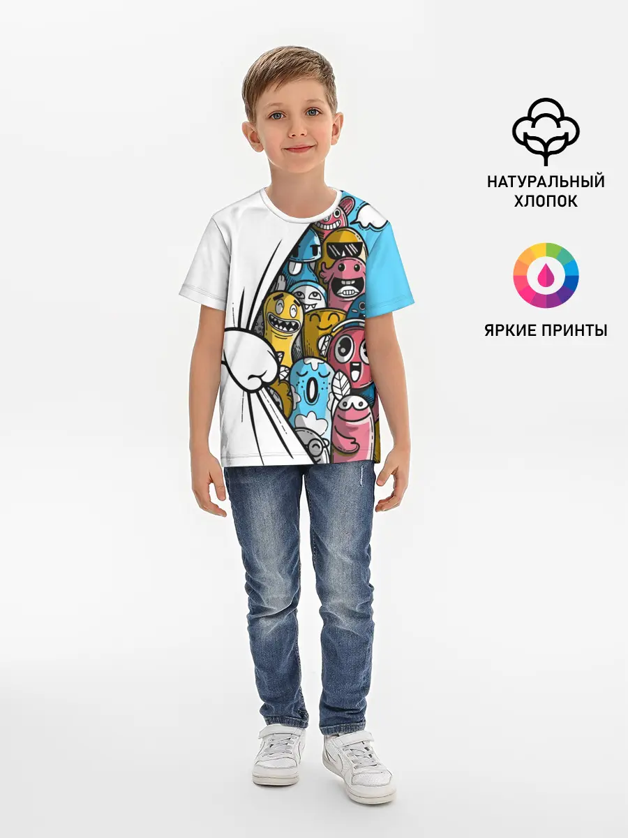 Детская базовая футболка / Монстрики