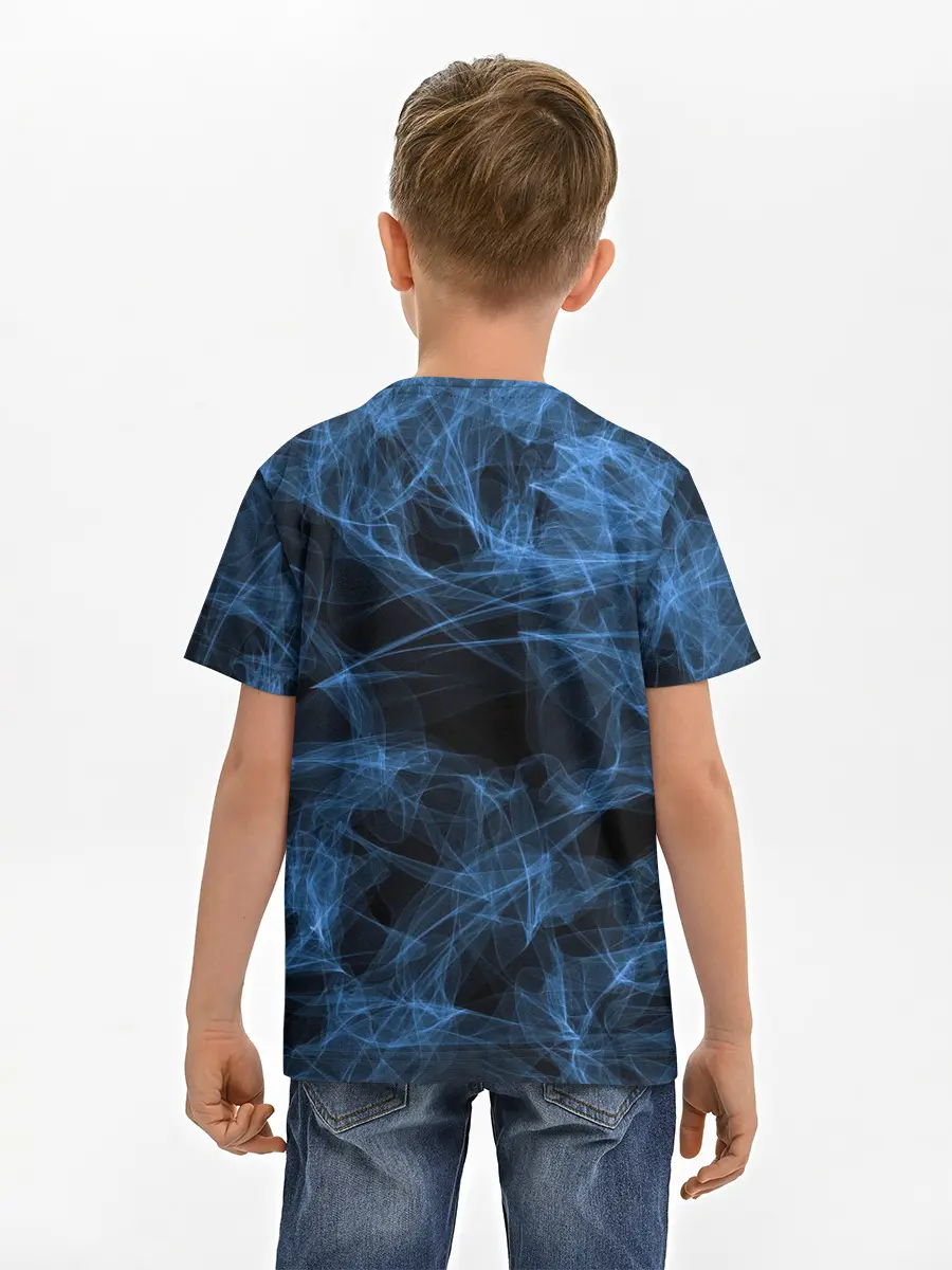 Детская базовая футболка / Синяя паутина