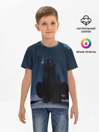 Детская базовая футболка / Беззубик:Ночная Фурия