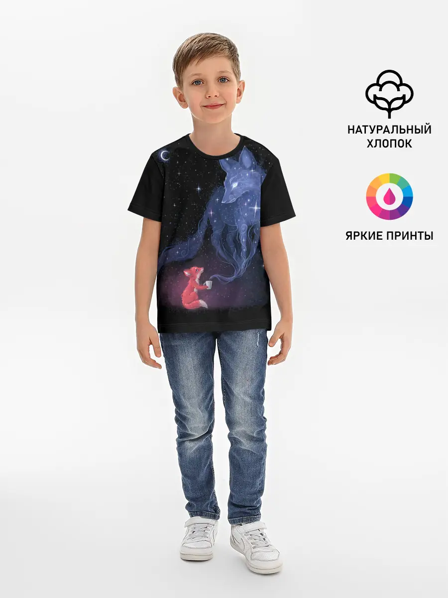 Детская базовая футболка / Лиса и ее дух