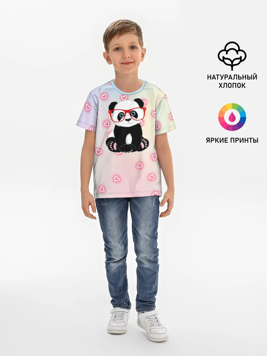 Детская базовая футболка / Милая пандочка