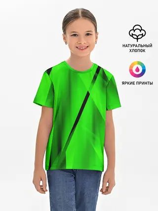 Детская базовая футболка / Зеленый неон