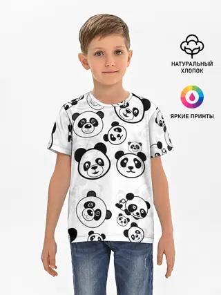 Детская базовая футболка / Панды