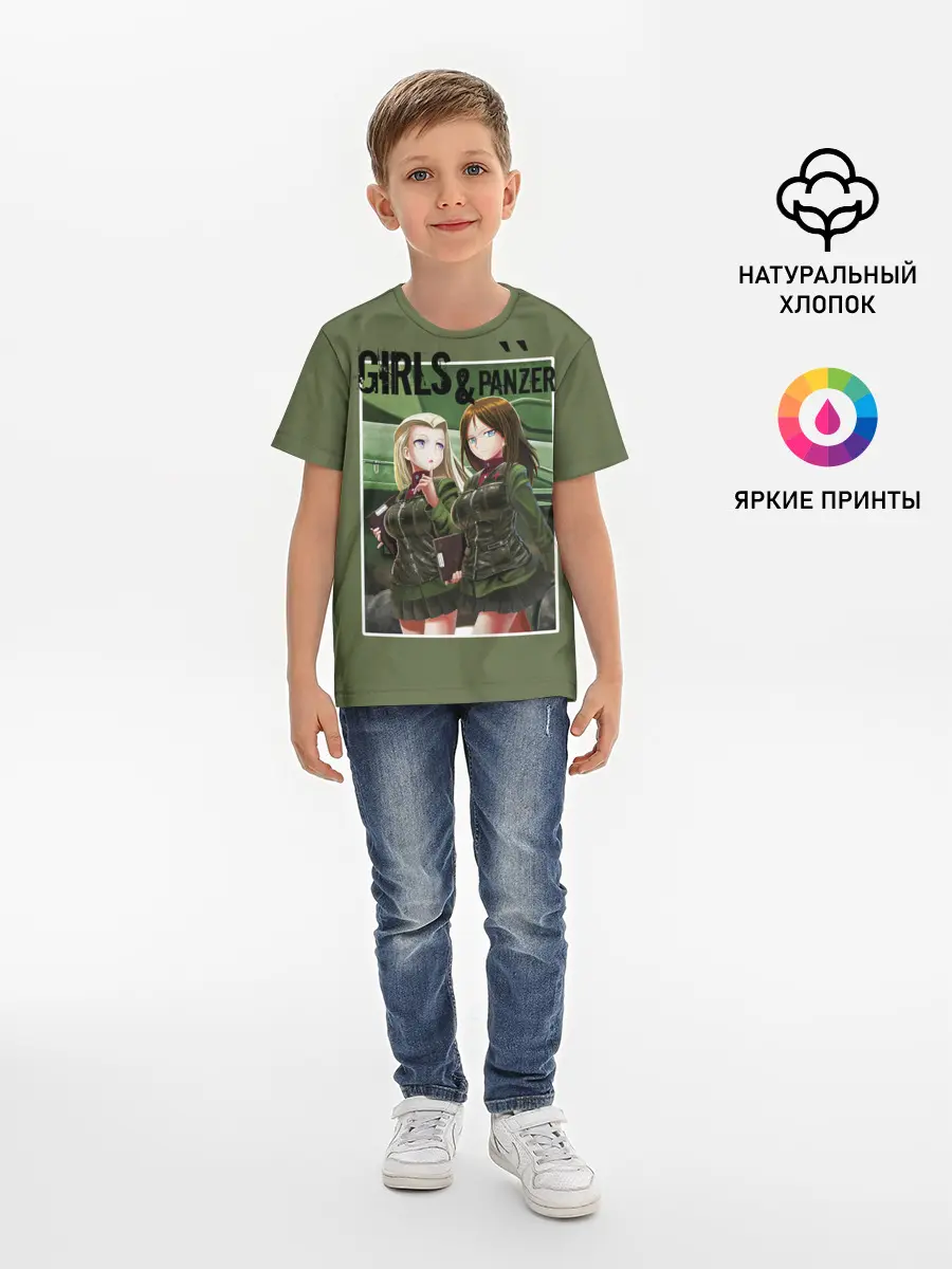 Детская базовая футболка / Девушки и танки