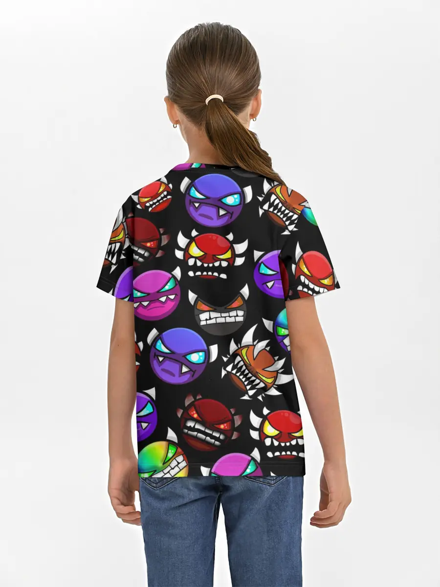 Детская базовая футболка / Geometry Dash Demons