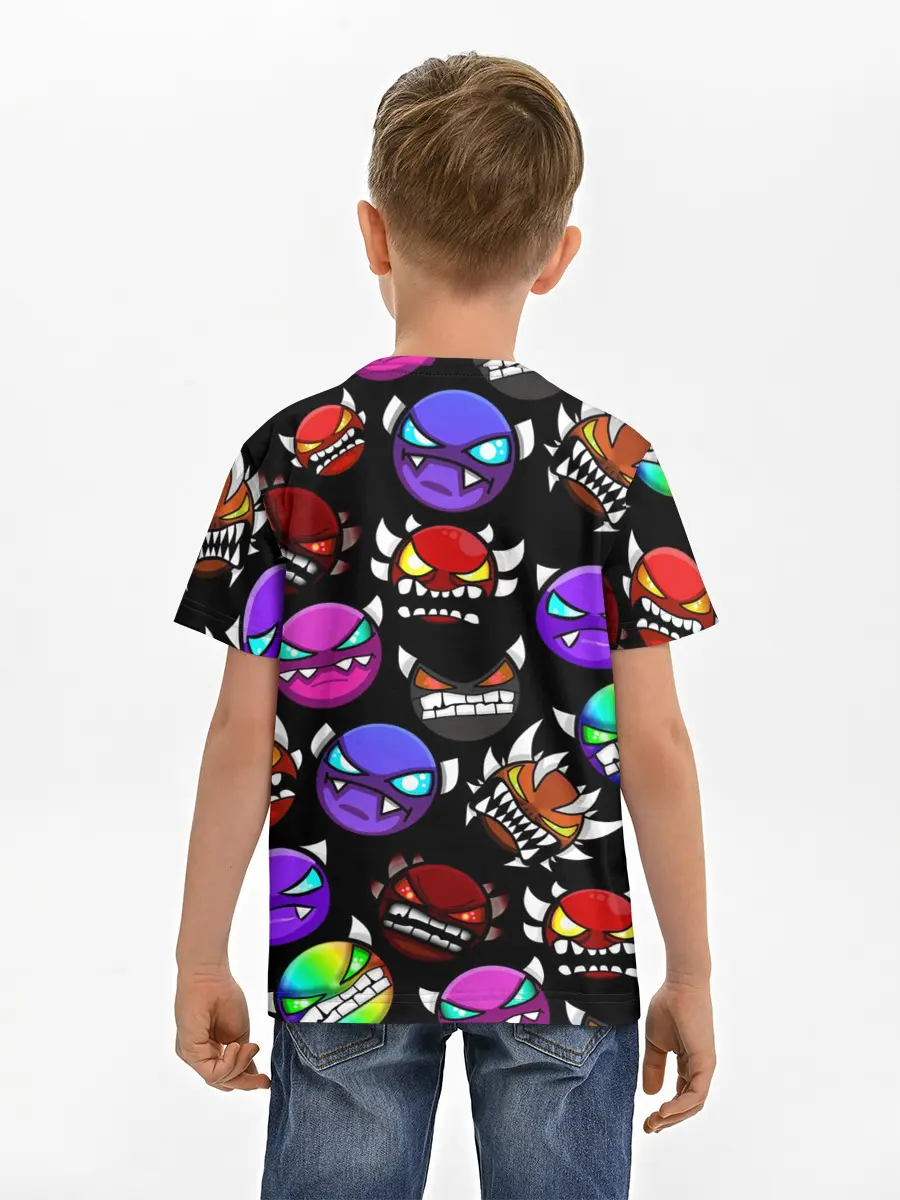 Детская базовая футболка / Geometry Dash Demons